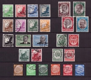 U0179) Reich Lot from 1934 used, Mi. 529-539, 540-543, 544-545, 546-547, 548-553 - Picture 1 of 1