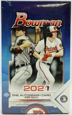 2021 BOWMAN BASEBALL FACTORY SEALED HOBBY BOX 24 PACKS 1 AUTO W/FREE SHIPPING!