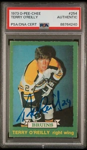 1973 O-Pee-Chee 254 Terry O'Reilly Signed Rookie Card PSA Auto Boston Bruins RC - Picture 1 of 4