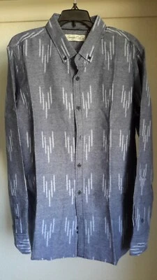 Sovereign Code Mens Size L Button Down Long Sleeve Shirt  Gray/Striped NWOT - Image 1 of 4