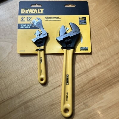 DEWALT Adjustable Wrenches, 6 Inch & 10 Inch - 2 Piece - Image 1 of 4