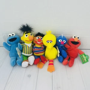 Sesame Street Bean Bag Plush Big Bird Burt Ernie Cookie Monster Glover Elmo 6pc - Picture 1 of 22