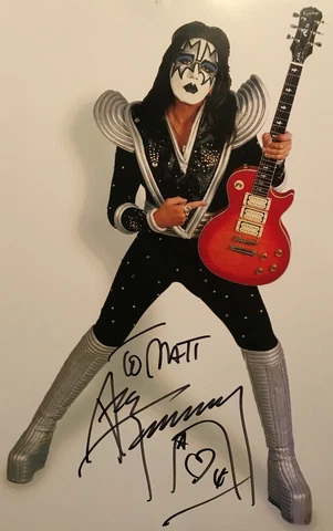 Ace Frehley Signed Photo KISS Autographed Photo Makeup Photo 11x17 (Simmons) Cover