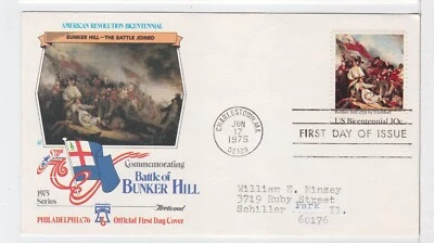 TurtlesTradingPost- Bunker Hill 1975 FDC #1564 Fleetwood Cachet - Image 1 of 2