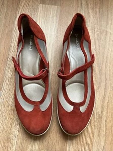 Beautifeel Red Suede Mary Janes Womens 40 US 9 Casual Comfort Shoes S - Picture 1 of 7