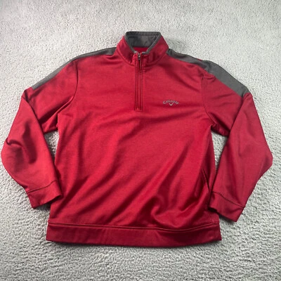 Sudadera Pullover Callaway Golf 1/4 Cremallera Para Hombre M Manga Larga Rojo Gris Foto 1 de 4