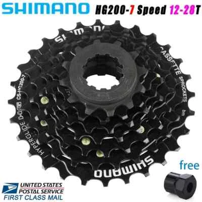SHIMANO CS-HG200 7 Speed Cassette MTB Bike Bicycle 12-28T With Lockring Tool - Image 1 of 4