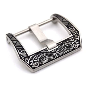 Hebilla de pasador de tornillo Cavrve negra 18 mm 20 mm 22 mm 24 mm para correa de banda de cuero de goma - Imagen 1 de 5