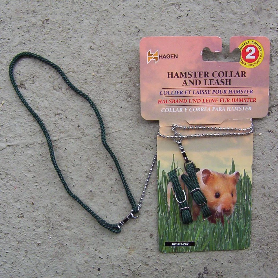 zwei grüne Hamster Halsbänder und passende Leine - Halsband / Leine  Art. H-247 - Bild 1 von 1