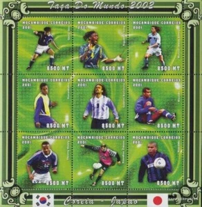 Mozambique 1829-1837 Sheetlet nuevo con goma original 2001 Fútbol-WM 2002 - Imagen 1 de 1