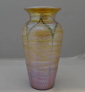 Exceptional Durand Art Nouveau Period Gold Threaded Vase - Picture 1 of 3