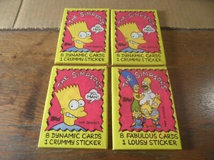 J-20 1990 Topps The Simsons TV show wax pack lot X4 packs 8 cards per pack - Picture 1 of 3