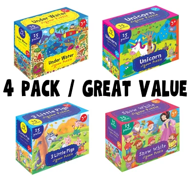 25 Piece Childrens Large Piece Jigsaw Puzzle Age 3+ [ 4 Pack ] - Image 1 of 4
