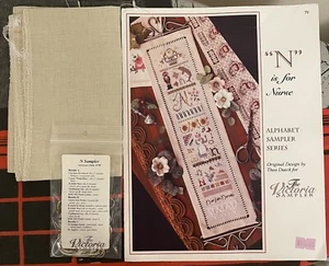 Victoria Sampler "N" IS FOR NURSE Leafet +Accessory pack + Linen DDP for USA - Picture 1 of 2