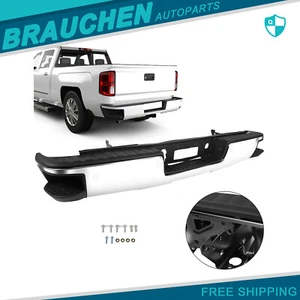 Rear Bumper For 2014-2018 Chevy Silverado Sierra 1500 w/ Sensor Holes Steps - Picture 1 of 11