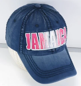 Jamaica Surf Classic Hat cap pink lettering blue strapback tropical island beach - Picture 1 of 6