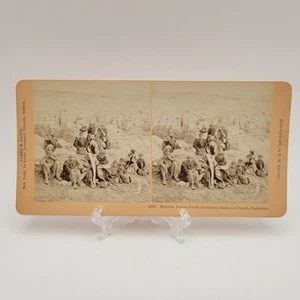 1898 Stereoview Hebron Family Palestine W Kliburn NH James M Davis Photographer - Picture 1 of 5