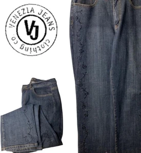 Venezia Jeans Jeans Damen 14 Dark Wash Stretch Perlen verziert gerades Bein - Bild 1 von 10