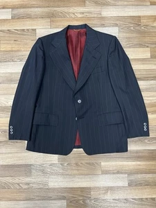 Christian Dior Paris Hart Schaffner Marx Mens Gray stripe Wool Blazer Jacket - Picture 1 of 7