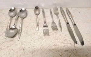 Lot Of 9 Vintage Oneidacraft Deluxe Stainless Rose Flatware Replacement  Piece  - Picture 1 of 5