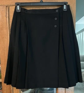 Jones New York 100% Wool Black Pleated Skirt Size 12 - Picture 1 of 6