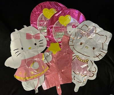 Juego grande de globos Hello Kitty Mylar 6 varita mágica perlas amarillas estrella y cumpleaños Foto 1 de 4