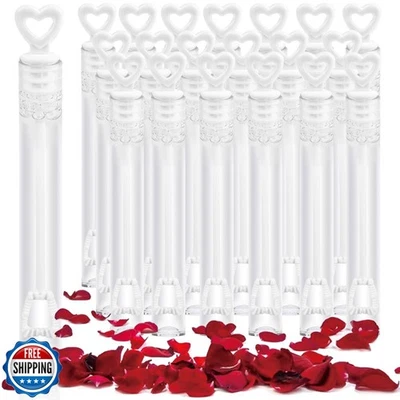 FOIMAS 100pcs Mini Wedding Bubble Wand,White Heart Bubble Wand for Guest Wedd - Image 1 of 4