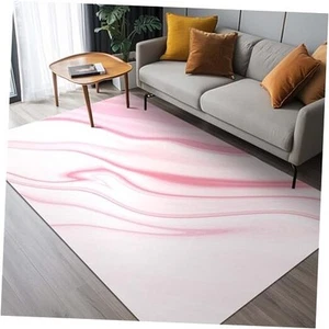 Area Rug for Living Room Bedroom 6x9 Washable Machine 6x9 ft Pink and White - Picture 1 of 7