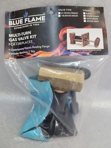 NEW BLUE FLAME MULTI-TURN FIREPLACE GAS VALVE KIT BFS.05.HD 1/2" GAS INLET VALVE - Picture 1 of 3