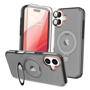Stand Compatible with Case with Magnetic [2-in-1 Military iPhone 16 Black - Picture 1 of 7