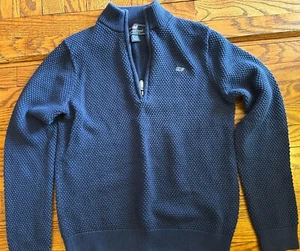 Vineyard Vines Sweater Blue 1/4 Zip Pull Boys Size L(16) Whale Logo Preppy - Picture 1 of 4