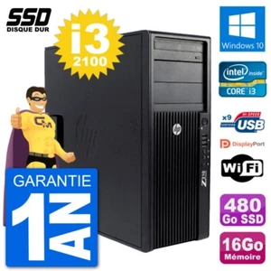 PC Tour HP Z210 Intel Core i3-2100 RAM 16Go SSD 480Go Windows 10 Wifi - Imagen 1 de 3