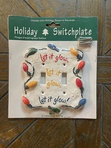 Holiday Switch Plate Dual Cover FIGI Christmas Let It Glow Lights New - Picture 1 of 11