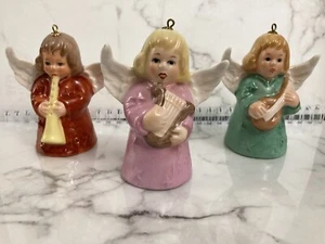 3 Colors Vintage 1976-1978 Goebel Angel Bell Porcelain Ornaments Christmas - Picture 1 of 6