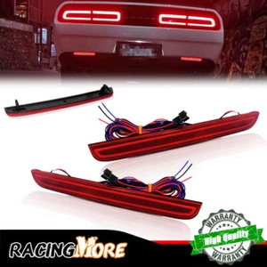 2pcs LED Rear Bumper Reflector Brake Tail Light For 2015-2019 Dodge Challenger - Picture 1 of 10