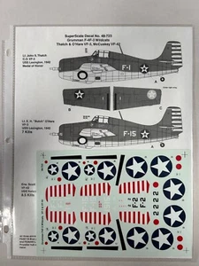 NUEVO De Colección Super Escala 48-723 Grumman Wildcats Modelo de Guerra Avión 1/48 Calcomanía (RB3) - Imagen 1 de 3
