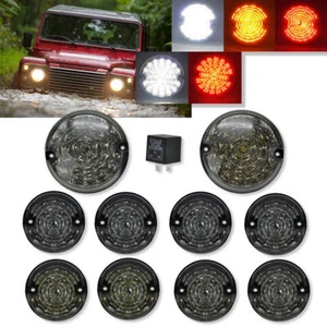 10PCS For Land Rover Defender Smoke LED DRL Driving Daytime Fog Tail Lights Kit - Picture 1 of 11
