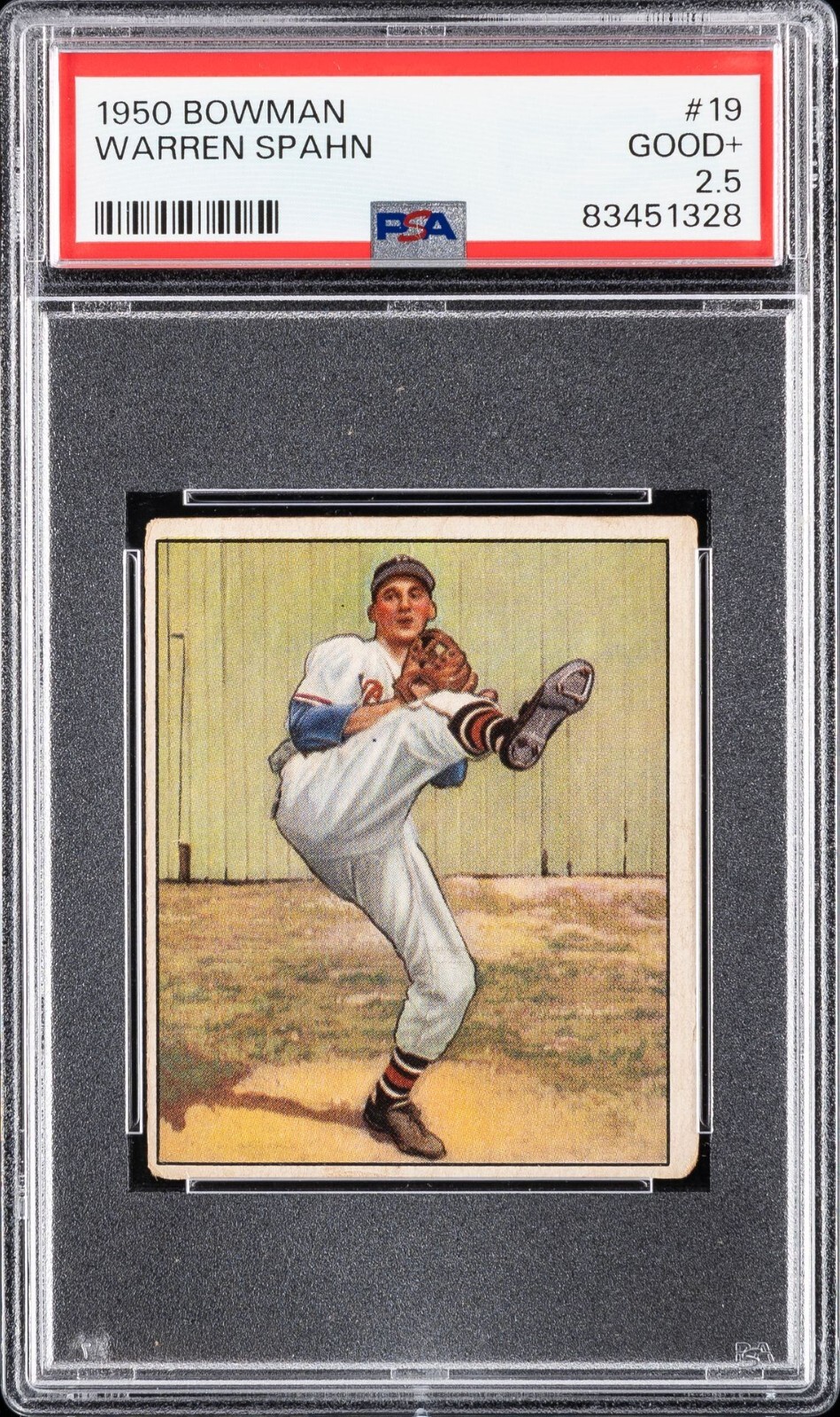 1950 Bowman #19 Warren Spahn PSA 2.5 and  #75 Roy Campanella PSA 1.5