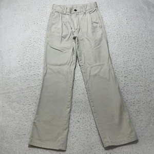 Chaps Boys 12 Slim School Performance Pleated Front Light Beige Chino Pants - Picture 1 of 10