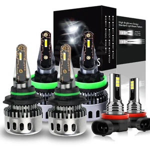 For Jeep Grand Cherokee 2014-2018 LED Headlights+Fog Light Bulbs Kit Combo 6000K - Picture 1 of 11