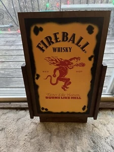 Fireball Whisky Large Wooden Wall Bar Sign 24" x 15.5" x.5" Tastes Like Heaven - Picture 1 of 3