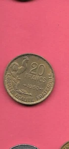 FRANCE FRENCH KM917.1 1950 XF-SUPER FINE NICE OLD VINTAGE USED 20 FRANC COIN - Picture 1 of 1