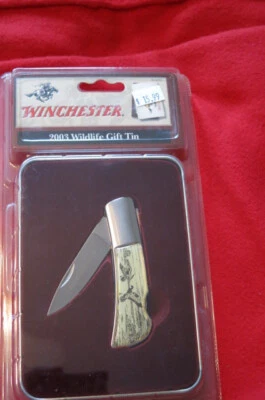 Cuchillo de hojalata Winchester 2003 Wildlife Gift "Patos" en embalaje nunca abierto debe verse Foto 1 de 4