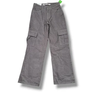 Tinseltown women's gray corduroy cargo utility low-rise pants - size 5/27 - Picture 1 of 11