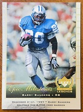 1999 Upper Deck Century Legends Epic Milestones #EM8 Barry Sanders Foil Insert