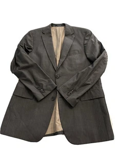 Boss Hugo Boss Pasolini/Movie Mens Blazer 42 Long 42L 2-button Brown-Grey Stripe - Picture 1 of 14