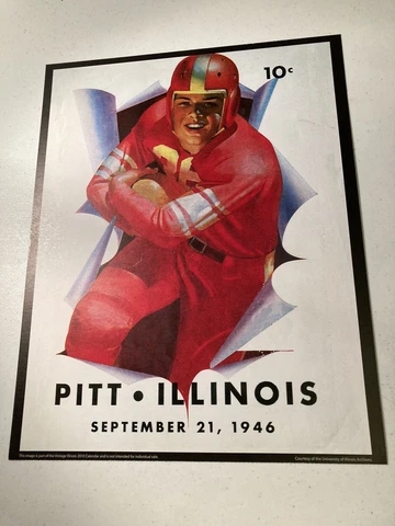 1946 Illinois Vintage Football Poster  - Great For Framing Cover