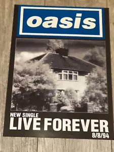 Oasis promotional poster - Live Forever 1994 music memorabilia, collectors item. - Picture 1 of 1