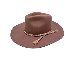 Mossant Paris Damen lila Fedora Hut Medium 100% Wolle mit geflochtenem Kordelband - Bild 1 von 6