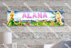 Personalized/Customized Tinkerbell Name Poster Wall Art Decoration Banner - Picture 1 of 1